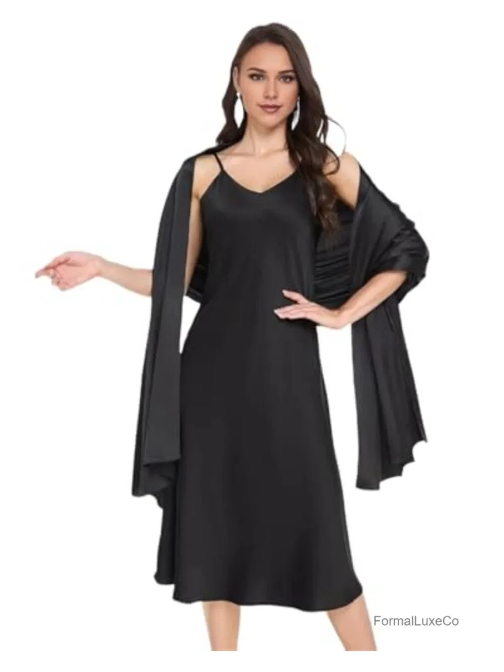 Large Satin Shawl Wrap for Evening Dresses Wedding Bridesmaid Scarf